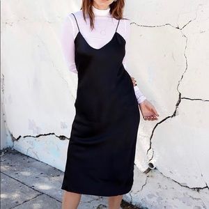 Nili Lotan black 100% silk cami dress